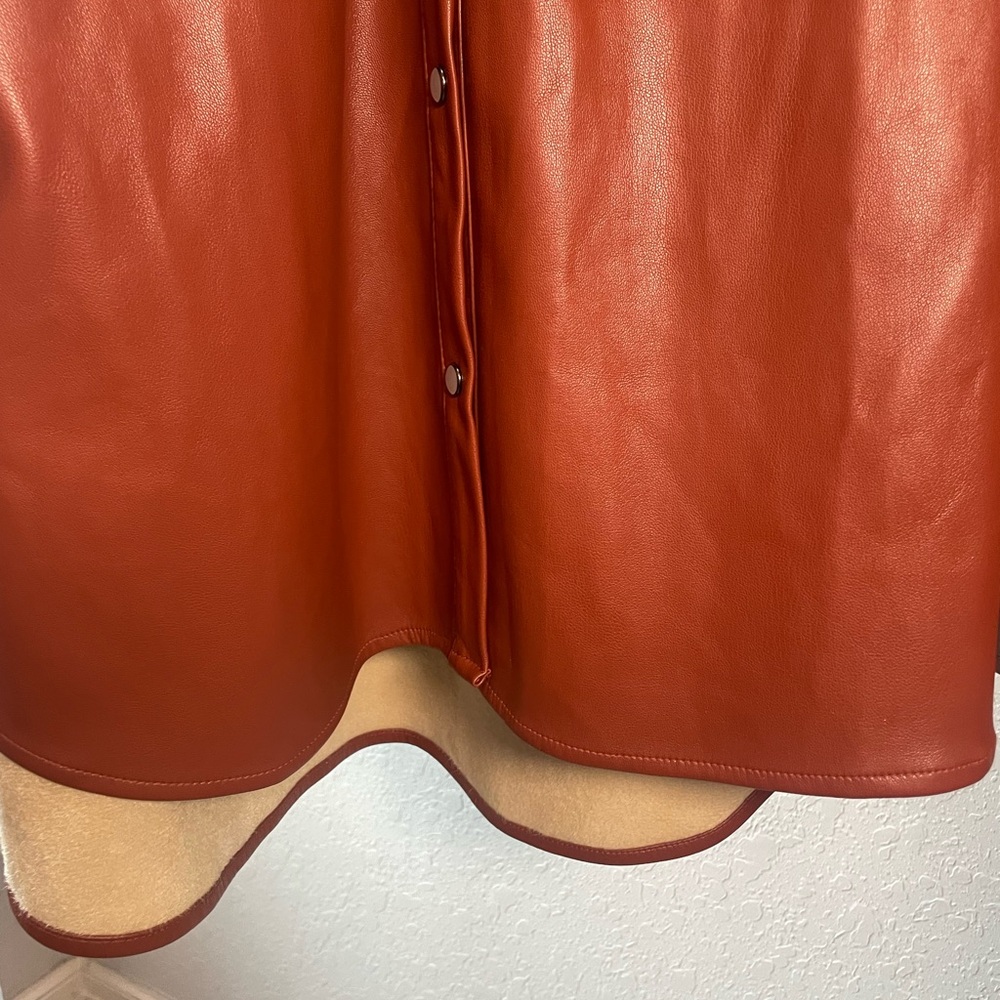 Altar'd State Rust Faux Leather Pearl Snap Jacket - Picture 5 of 8